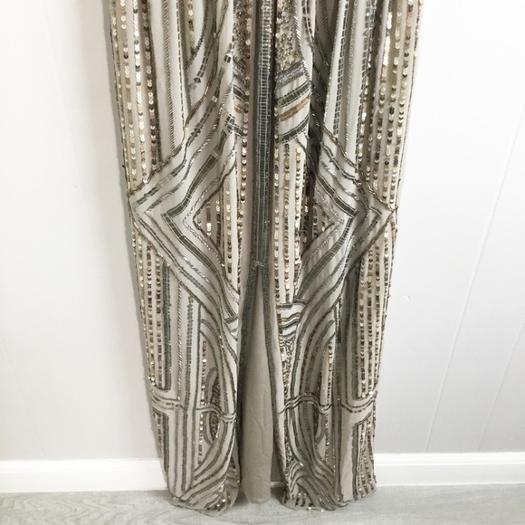 River Island Size 10 Sequin Black Dress Maxi Slit - Picture 3 of 10